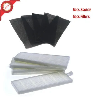 5pcs Sponge+5pcs Filters for ILIFE Robot Replacement for CHUWI ILIFE A4 A4S A6 Robot Vacuum Cleaner HEPA Filter