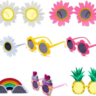 8 Pcs Party Sunglasses Party Favors Glasses, Hawaiian Summer Eyewear Party Fancy Dress Costume Photo Booth Props