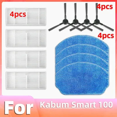 For Kabum Smart 100 Robot Vacuum Cleaner Replacement Parts Side Brush Mop Pad HEPA Filter Spare Parts Accessories