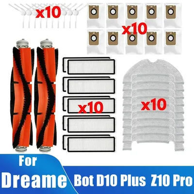 For Dreame Bot D10 Plus / RLS3D / Z10 Pro / L10 Plus Accessories, Roller Side Brush Filter Mop Dust Bag Robot Vacuums Part