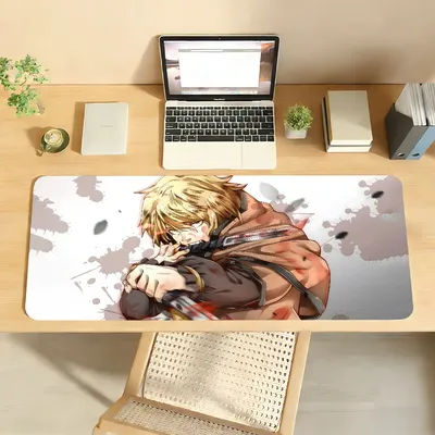 Tapis de souris en caoutchouc antidérapant pour ordinateur portable, Anime Vinland Saga, tapis de souris pour joueurs, décoration de bureau