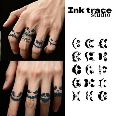 Autocollants de tatouage semi-permanents unisexes à base de plantes, imperméables, effet sourire sombre, longue durée (7-15 jours), autocollants corporels tendance