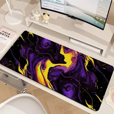 Tapis de souris au design liquide abstrait, grand tapis de jeu antidérapant avec coutures, tapis de clavier pour gamer, accessoires de bureau pour ordinateur 90x40