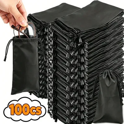 Sac à lunettes de soleil en tissu doux imperméable, pochette de rangement anti-poussière en microfibre, sac de transport pour lunettes, étui pour lunettes, 10 à 100 pièces