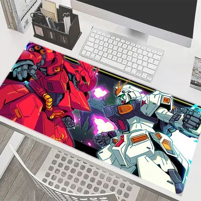 Tapis de souris 90x40cm M-mechanical Warrior G-gundam, tapis de bureau XXL, accessoires de jeu, bord blanc, tapis de clavier pour ordinateur portable
