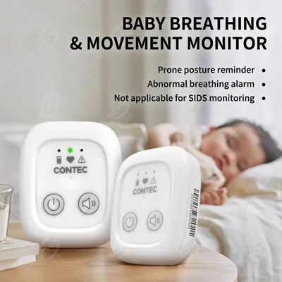Moniteur de respiration pour bébé CONTEC, alarme de respiration anormale, design à clipser, léger (35g), dispositif de sécurité pour le sommeil des nourrissons