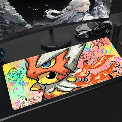 Grand tapis de souris Pokémon Pikachu, tapis de bureau en caoutchouc pour jeux, tapis de clavier Kawaii Anime, accessoires de jeu, tapis de souris