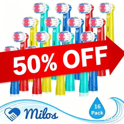 Paquet de 16 têtes de rechange à poils extra doux pour brosses à dents électriques Oral B Braun Sensitive D12 D16 P2000 3D