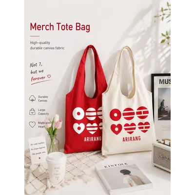 Sacs fourre-tout B-Ts Arirang de style minimaliste coréen 13/Ts Festa, sac fourre-tout décontracté à double impression B-Ts Arirang à ouverture supérieure, idéal pour un usage quotidien militaire, cadeau de Noël ou d'anniversaire