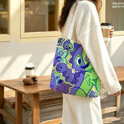 B-Bittergiggle Garten Of Banban Sac fourre-tout en toile, sac à bandoulière spacieux avec fermeture à glissière et design classique pour le travail