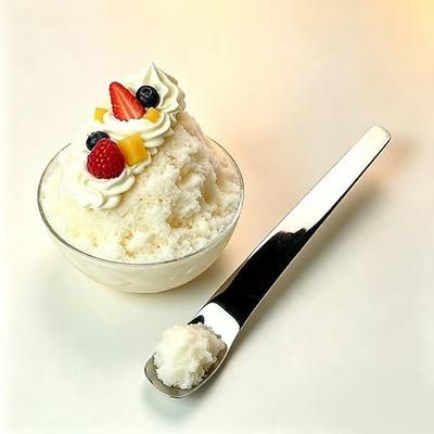 Set di 3 cucchiai da dessert in acciaio inox 316L, spessi e multiuso, lucidati a specchio, ideali per gelato, torte e yogurt.