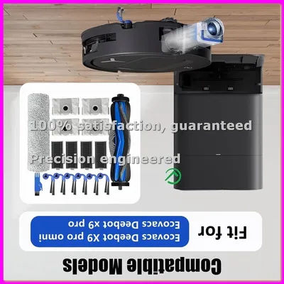 Accessory Kit for X9 Pro Omni / X9 Pro Robot Vacuum Cleaner Replacement Parts,Main Brush,Dust Bags-EFT