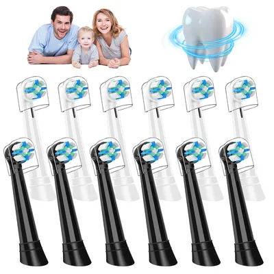 Têtes de rechange pour brosse à dents électrique, 12 têtes de brosse à bords arrondis, compatibles avec les modèles Oral-B IO 2/3/4/5/6/7/8/9/10, têtes de brosse à dents électrique.