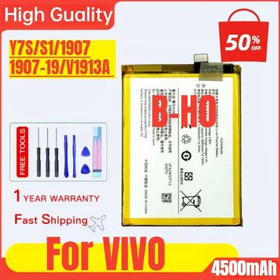 B-H0, compatible avec les téléphones portables VIVO Y7S/S1/1907/1907-19/V1913A. Batterie de remplacement à haute capacité. Garantie d'un an.