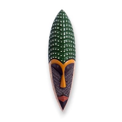 Harmony and Love,'African Wood Aluminum Wall Mask with Elongated Silhouette'