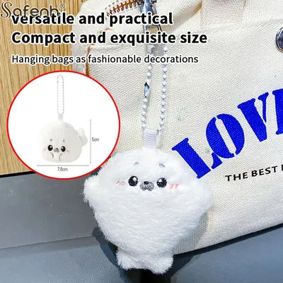 1/2PCS Cute Baby Seal Doll Plush Toy Pendant Cartoon Plush Keychain Ocean Toy Souvenir Seal Pendant Gift Doll Bag Pendant Gift