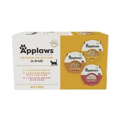 8x60g Chicken Selection Pot Mixed Multipack Applaws Wet Cat Food