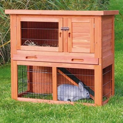 TRIXIE Natura Animal Hutch with Enclosure in Brown, Small