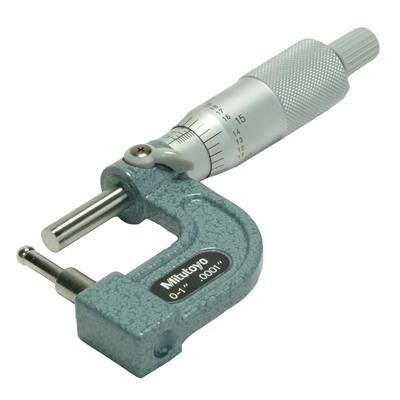 Mitutoyo Ball Style Micrometer - 0-1" Tube Micrometer With Cylindrical Anvil