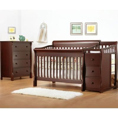 Sorelle Tuscany 2 Piece Nursery Set in Cherry - Crib & 4 Drawer Dresser