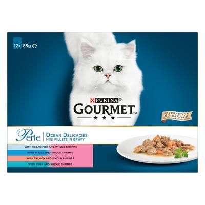 12x85g Ocean Delicacies in Gravy Gourmet Perle Wet Cat Food