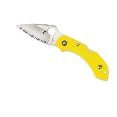 Spyderco Dragonfly2 Yellow FRN Handle H-1 Serrated Blade Fold Knife C28SYL2