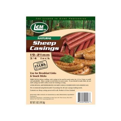 LEM Natural Sheep Sausage Casing 19mm 5 oz SKU - 412173