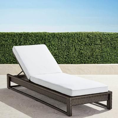 Palermo Chaise Lounge in Bronze Wicker - Standard, Dove with Canvas Piping - Frontgate