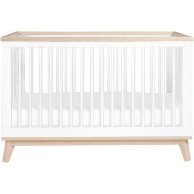 Babyletto Scoot 3-in-1 Convertible Crib w/Toddler Bed Conversion Kit - White / Washed Natural