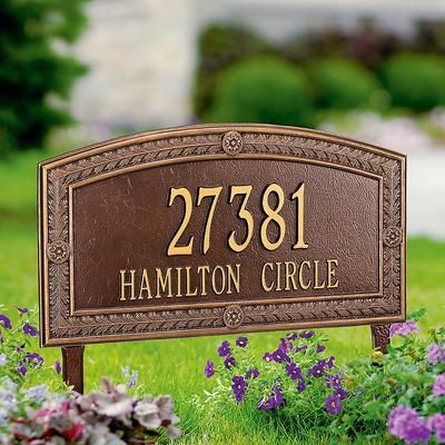Hamilton Address Plaques - Wall Plaque, Antique Copper Wall Plaque, Estate - Frontgate