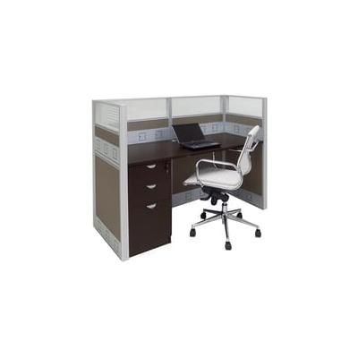 60"W Premium Office Cubicle Series - 60"W x 24"D x 48"H Starter Cubicle w/File