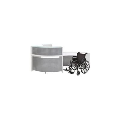 White Curved Wave Glass Top ADA Reception Desk
