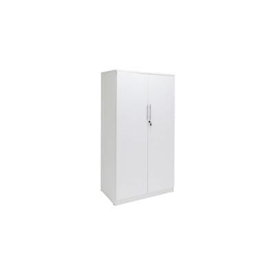 White 66"H 2-Door Locking Storage Cabinet
