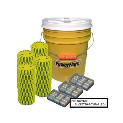 Powerflare 36-Pack Bucket of PowerFlare Lights Green LEDs Blue Shell BUCKET36-G-BL