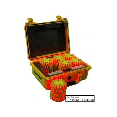 Powerflare 24-Pack PowerFlare Hard Case Magnetic Blue LEDs Orange Shell PFPACK24M-B-O