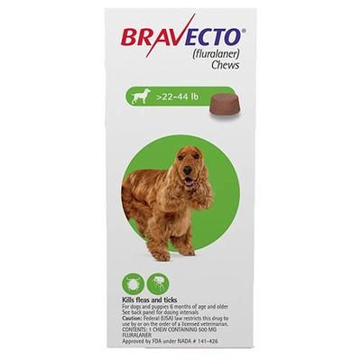 Bravecto For Medium Dogs (22 To 44lbs) Green 1 Chew