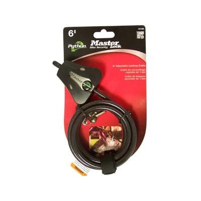 Master Lock Python Security Cable 5/16in Case of 6 Black 2489