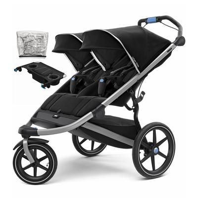 Thule Urban Glide 2 Double Jogging Stroller + Accessory Set - Black