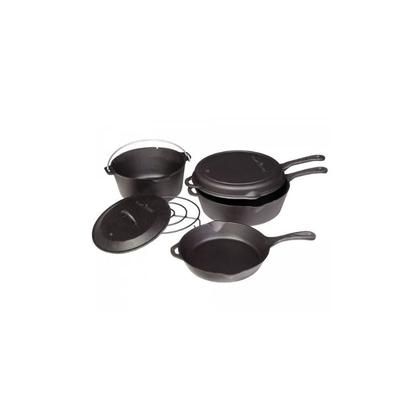 Camp Chef 6-Piece Cast Iron Set Black CBOX6
