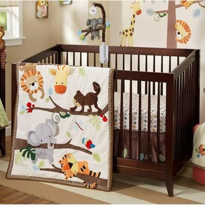 Lambs & Ivy Treetop Buddies 4 Piece Crib Bedding Set