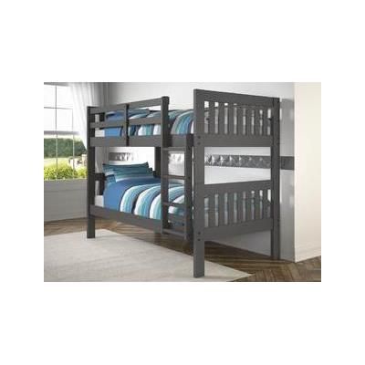 Twin Over Twin Mission Bunkbed in Dark Grey - Donco 1010-3TTDG