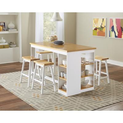 Christy Counter Stools in Oak/White (Set of 2) - Progressive D878-64