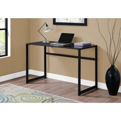 "Computer Desk / Home Office / Laptop / 48"L / Work / Metal / Tempered Glass / Black / Contemporary / Modern - Monarch Specialties I 7379"