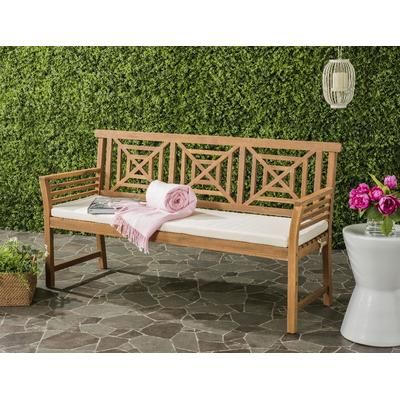 Del Mar 3 Seat Bench in Natural/Beige - Safavieh PAT6737A