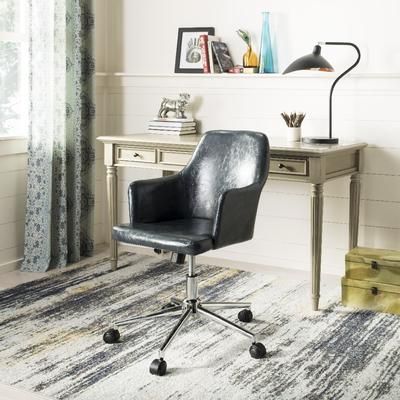 Cadence Swivel Office Chair in Dark Grey/Chrome - Safavieh OCH7500C