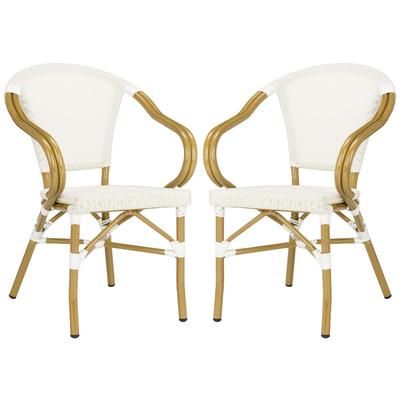 Karine Stacking Arm Chair in Beige (Set of 2) - Safavieh PAT4003B-SET2