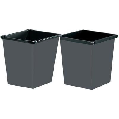 Corbeille De Bureau Carrée Métal Noire 27l - Vepabins