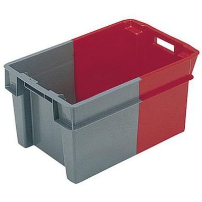 bac gerbable emboitable 50l bicolore gris/r ouge