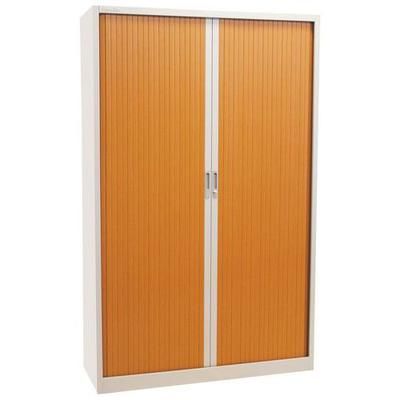 armoire à rideaux manutan 195x120x45 cm alu/merisier