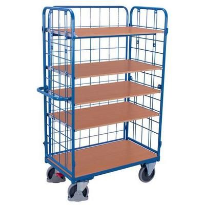 Chariot Haut Grillagé Plateaux Bois-1000x700mm - Variofit